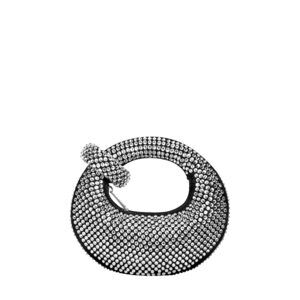 8355 Abacus Top Handle Bag - Artificial Crystal Black - Mini